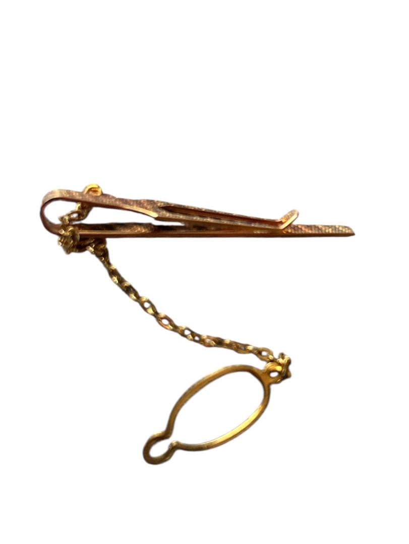 K10 ゴールドチェーン付きネクタイピン ヴィンテージ