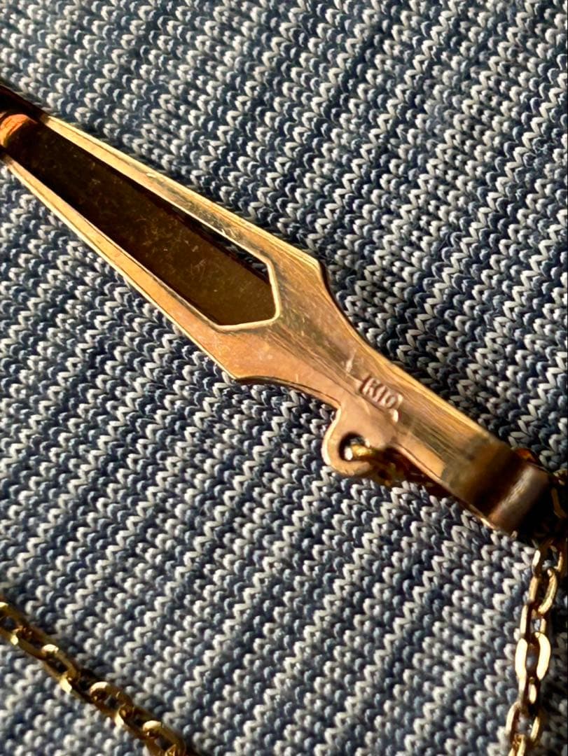K10 ゴールドチェーン付きネクタイピン ヴィンテージ