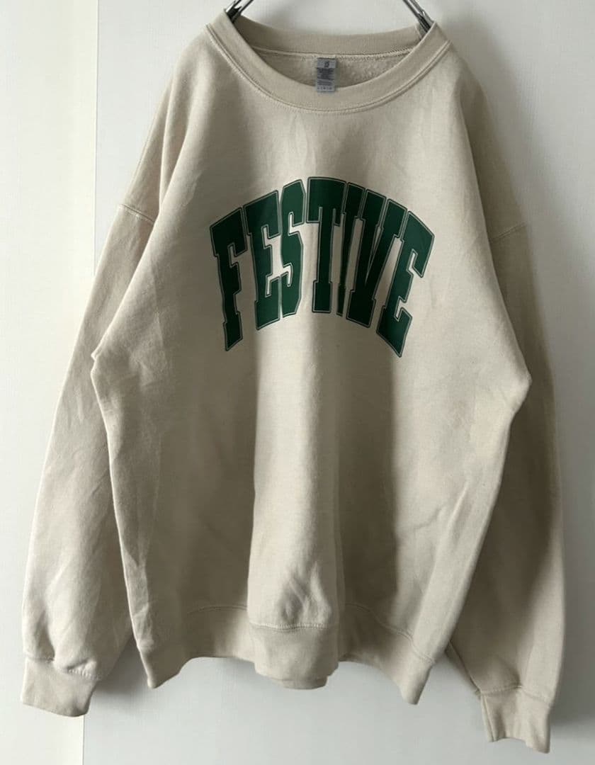 3点ギルダン FESTIVE スウェット トレーナー L ベージュ 古着