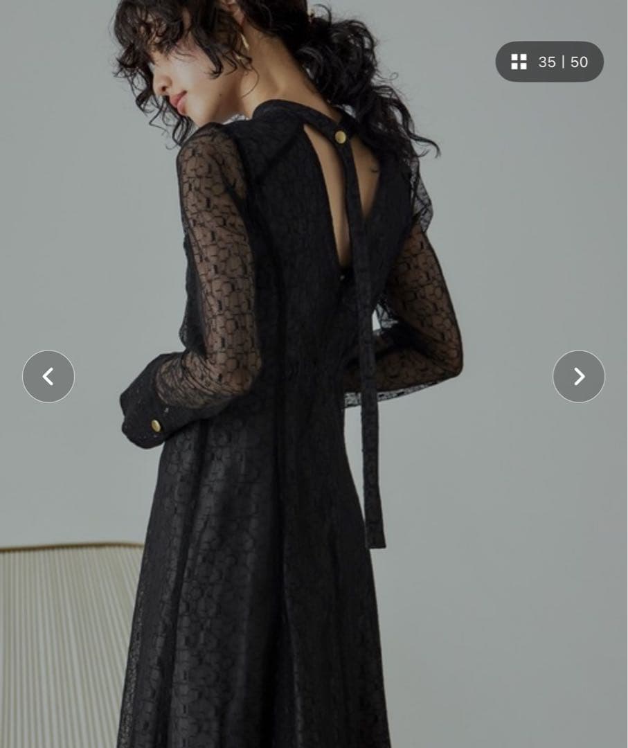 【niana】バックオープンジオメトリックドレス（black）