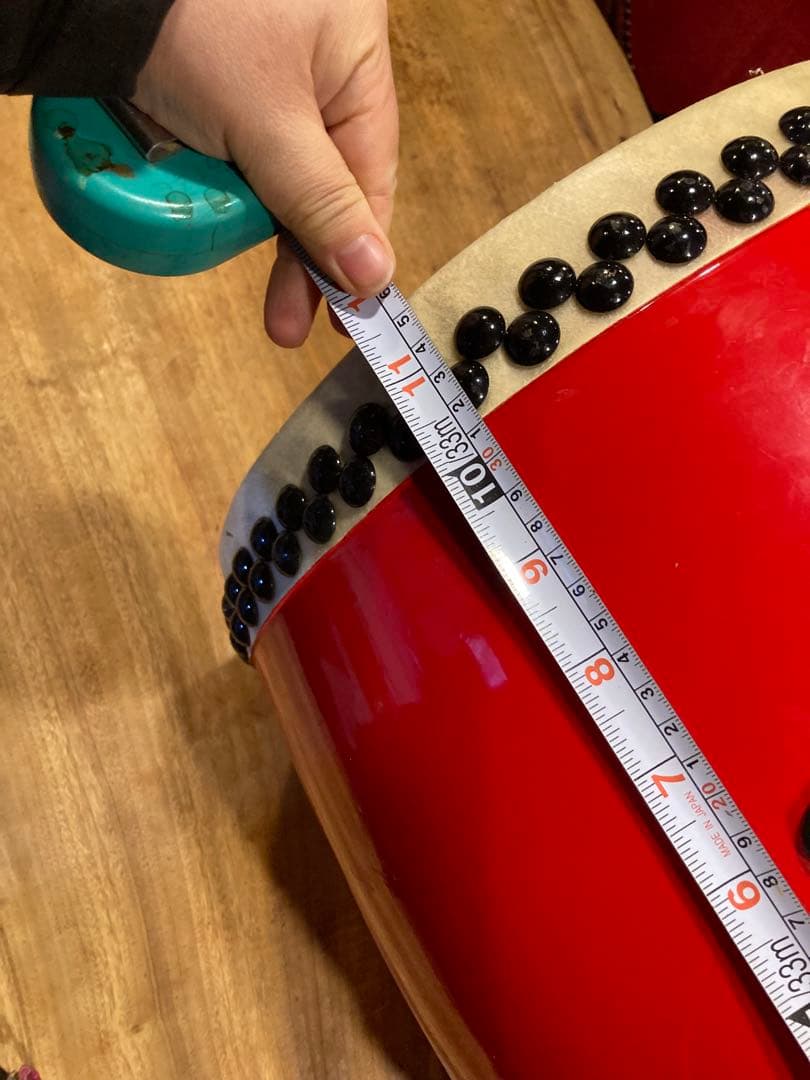 エイサー太鼓　赤い和太鼓 直径約33cm