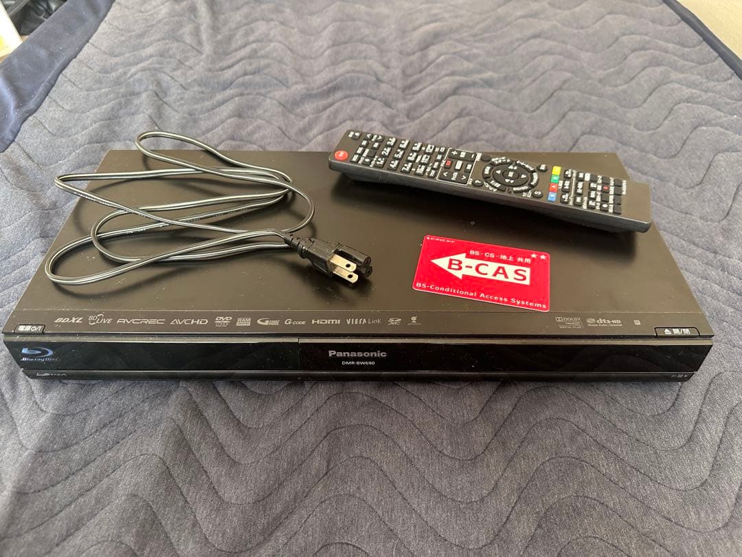 動作確認済・容量アップ済 Panasonic ブルーレイレコーダー B-CAS付