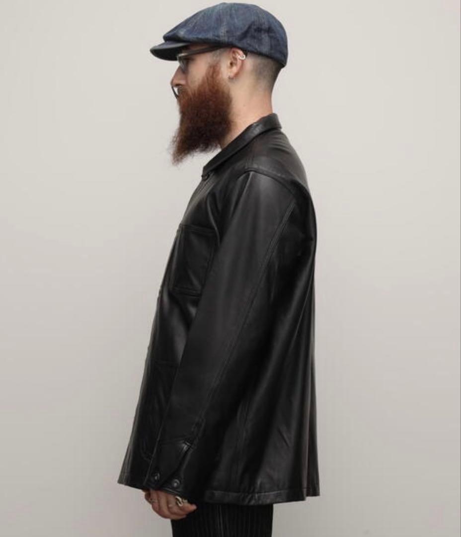 SCHOTT ブラックレザー カバーオール