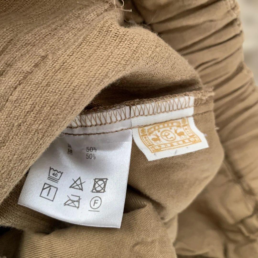 中川政七商店　綿麻のコール天　イージーパンツ　ブラウンベージュ