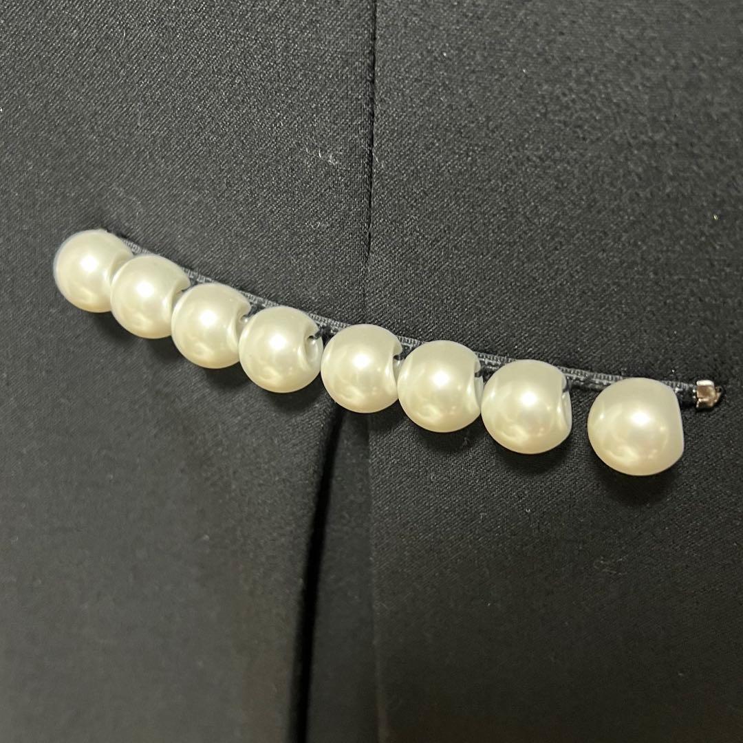 yokochan バックパールスカラップロングスリーブドレス　40