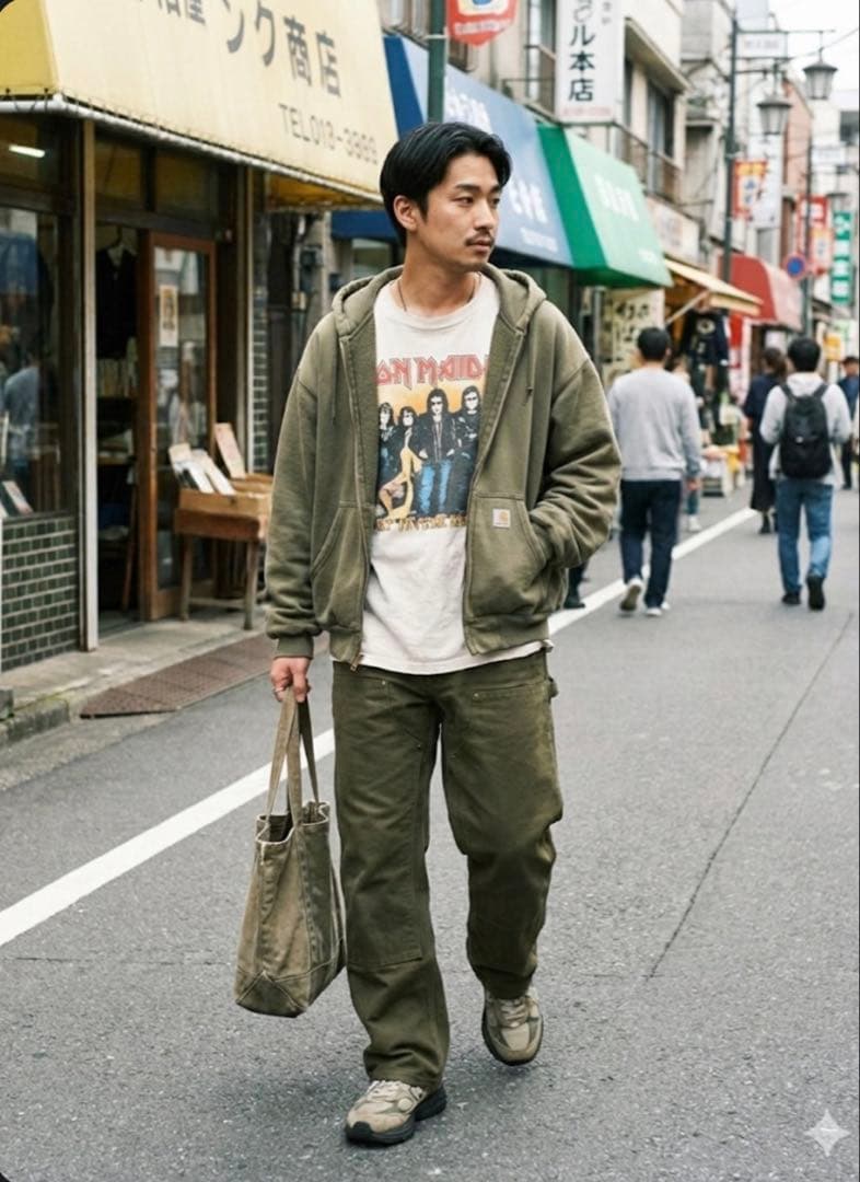 386 Carhartt USA製80s旧型B01ダブルニーレア 星タグ ダック