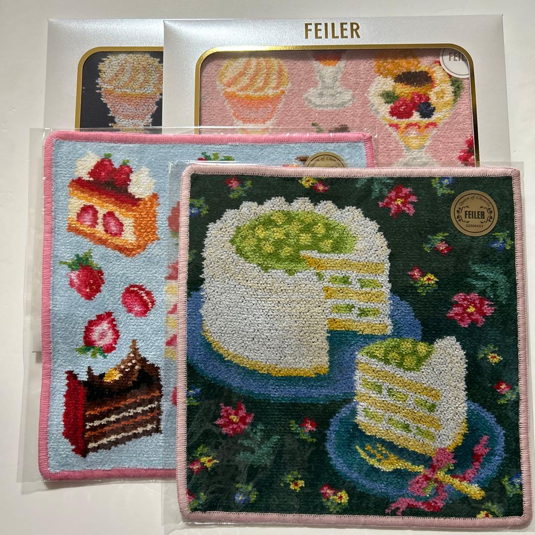 フェイラー×和光　ニューオータニ　スウィーツ柄コラボハンカチ4枚セット