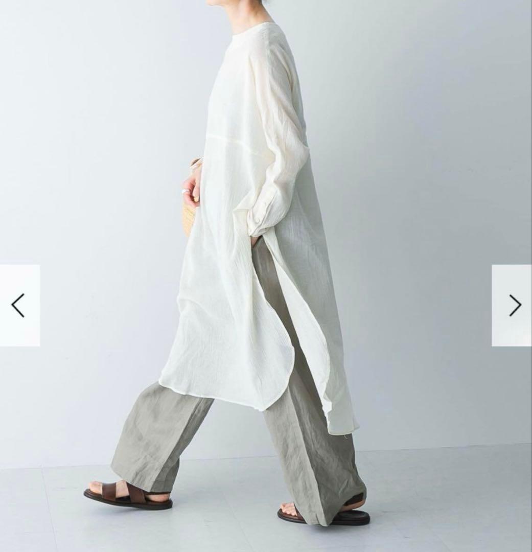 新品　今季　かぐれ　ガーゼロングチュニック 薄手　2025年春秋