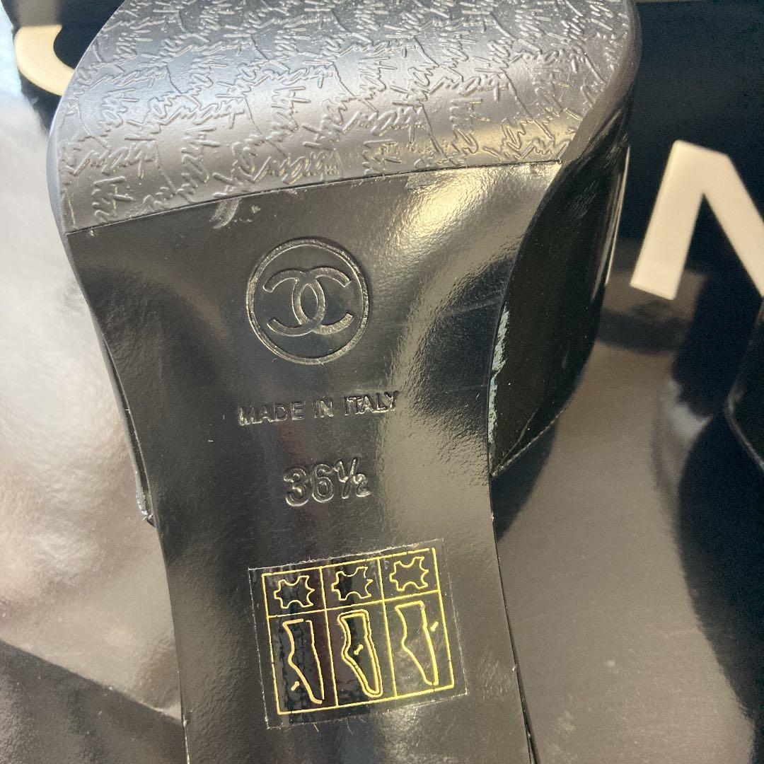 専用です‼️シャネル エナメル サンダル ミュール 黒 23.5