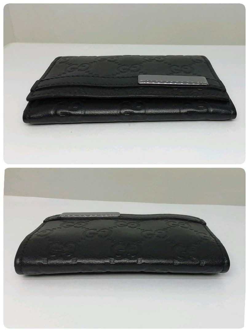 GUCCI　グッチ　シマレザー　ブラック　名刺入れ　カードケース　保存袋・付属品