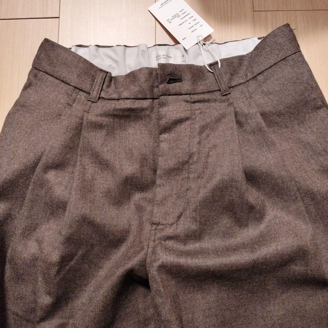 新品スティルバイハンドウールサキソニー イージー ワイドスラックス