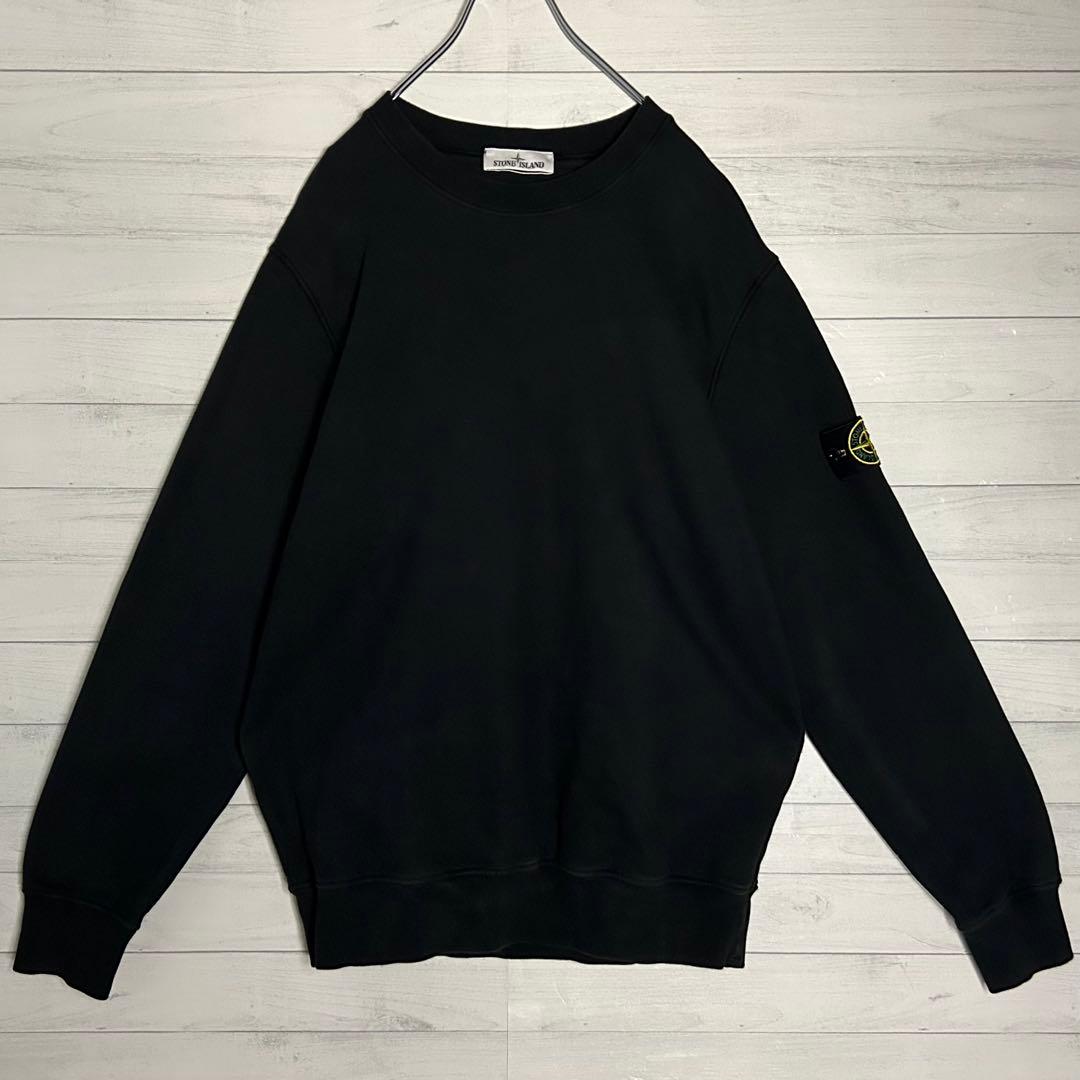 【人気・XL】ストーン アイランド QR鑑定済み ワッペンロゴ スウェット 黒