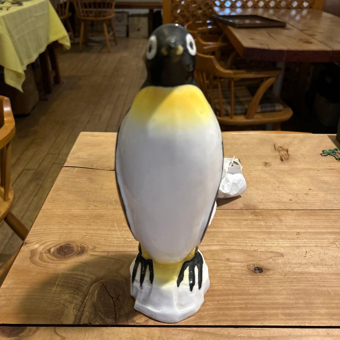 ペンギン型陶器ランプ 約30cm