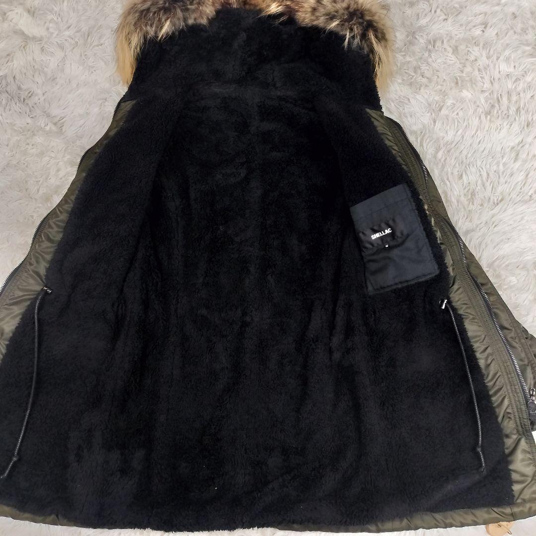 SHELLAC シェラック ナイロンファーモッズコート カーキ 46