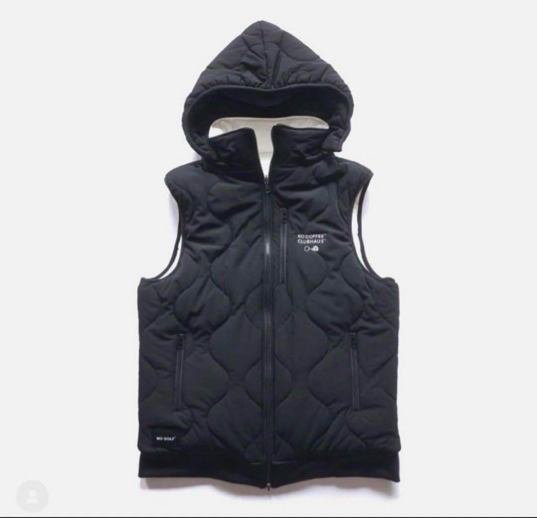 NO COFFEE CLUBHAUS フード付きダウンベスト　nogolf