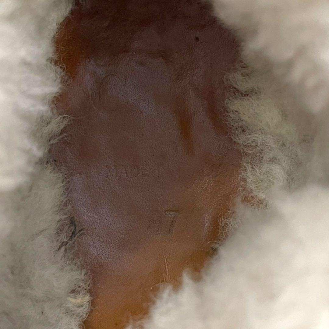 美品　希少　クロエ　モカシン　レザー　ムートン　黒