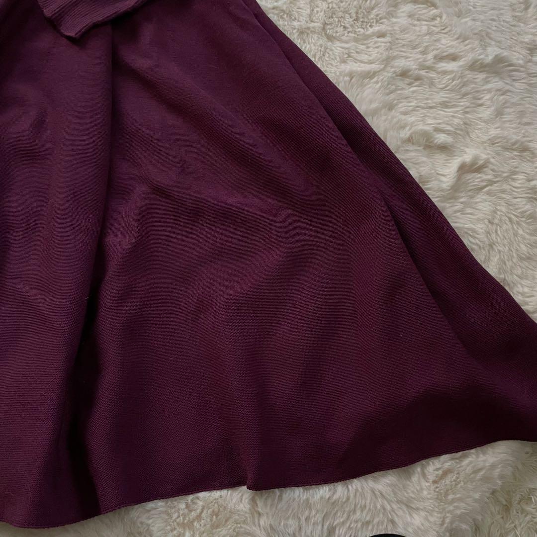 未使用級　セルフォード　M ホールガーメント　ニットロングワンピース　パープル