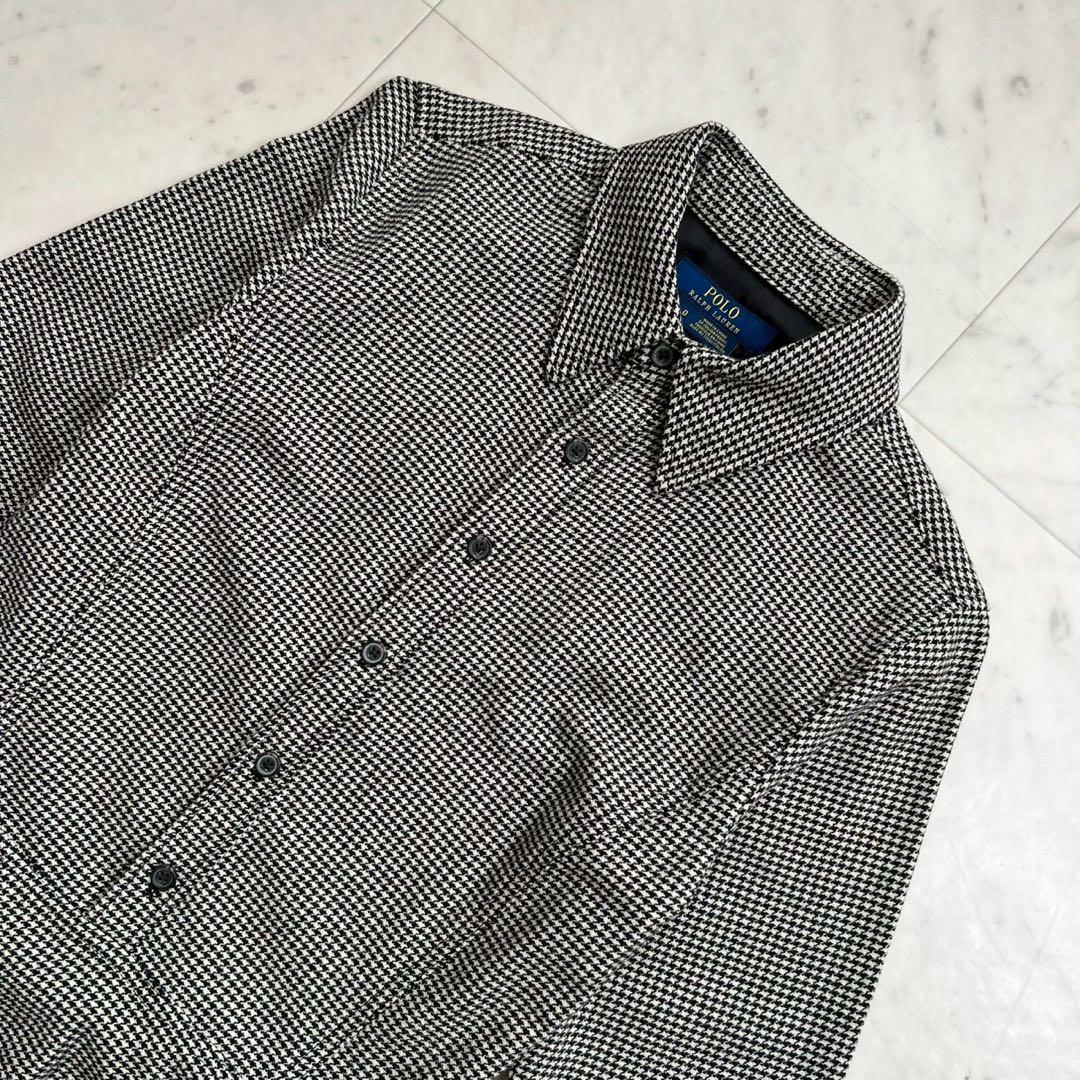 POLO RALPH LAUREN ハウンドトゥース柄 ウールベルテッドワンピ