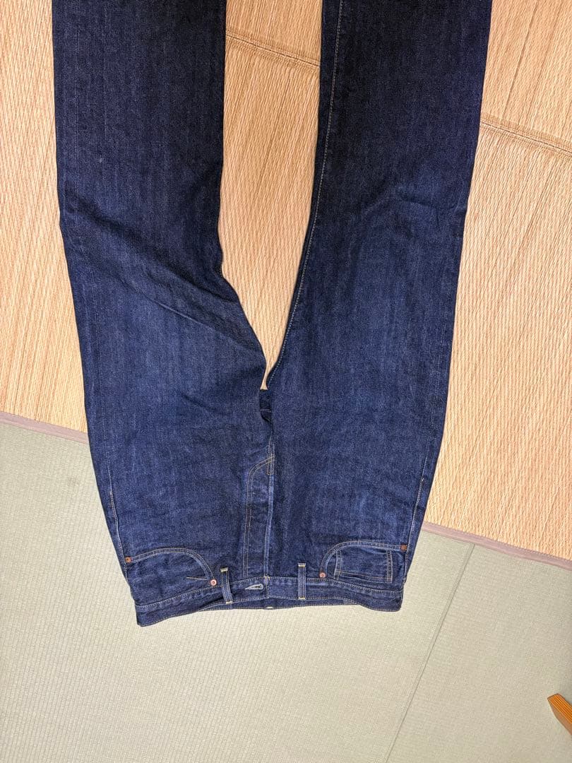 濃紺 ストレートデニムパンツ