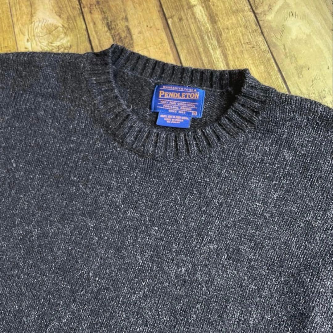 Pendleton 100%シェットランドウール クルーネックセーター S
