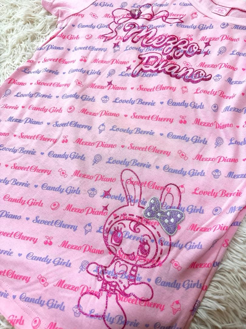 希少メゾピアノ　平成レトロベリエ　総柄LL y2k ラメリボンフェアリーグランジ