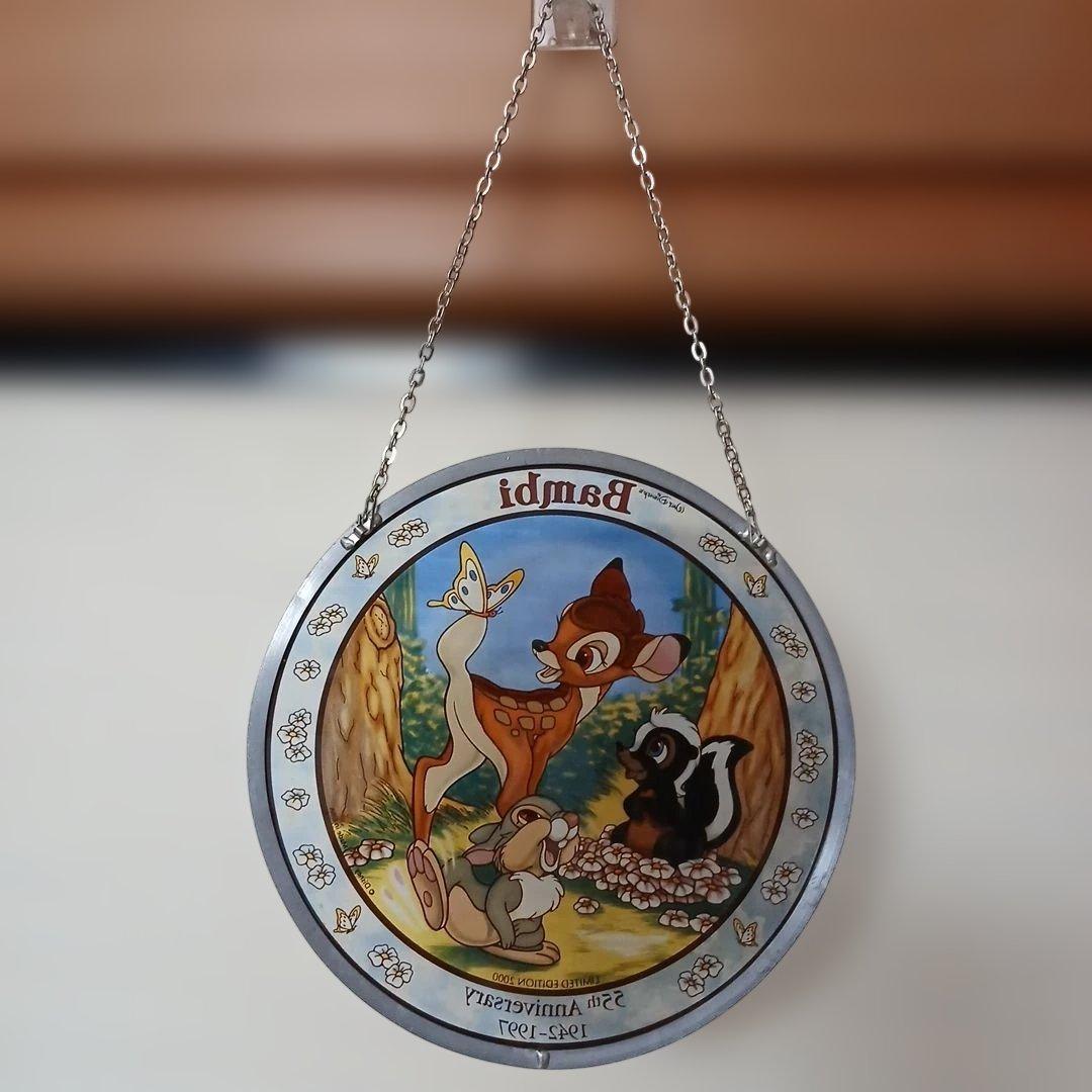 ディズニーバンビ　55周年記念　ステンドグラス壁掛け　ヴィンテージ