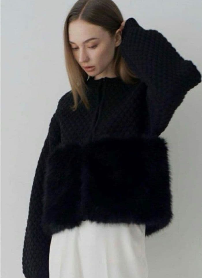 【maison de dolce. 】美品　ファーリーNT(ブラック)