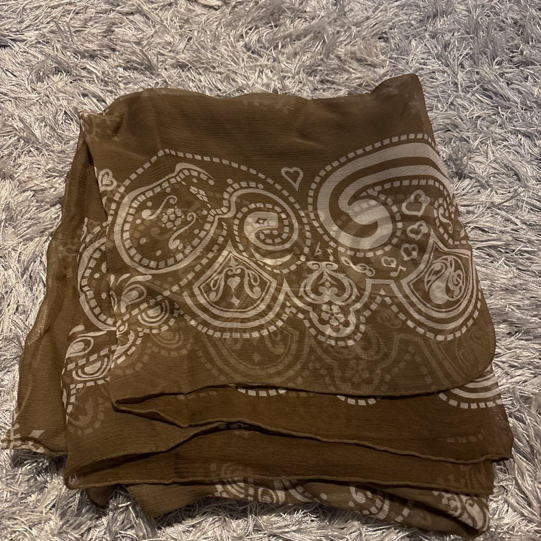 ナンバーナイン　ブラウン ペイズリー柄 ストール