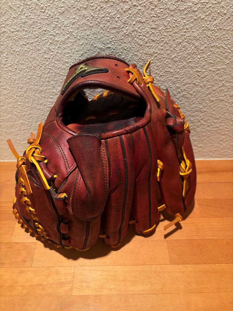 【ミズノプロ】硬式 投手用 グローブ｜良型 即戦力 レッド×イエロー