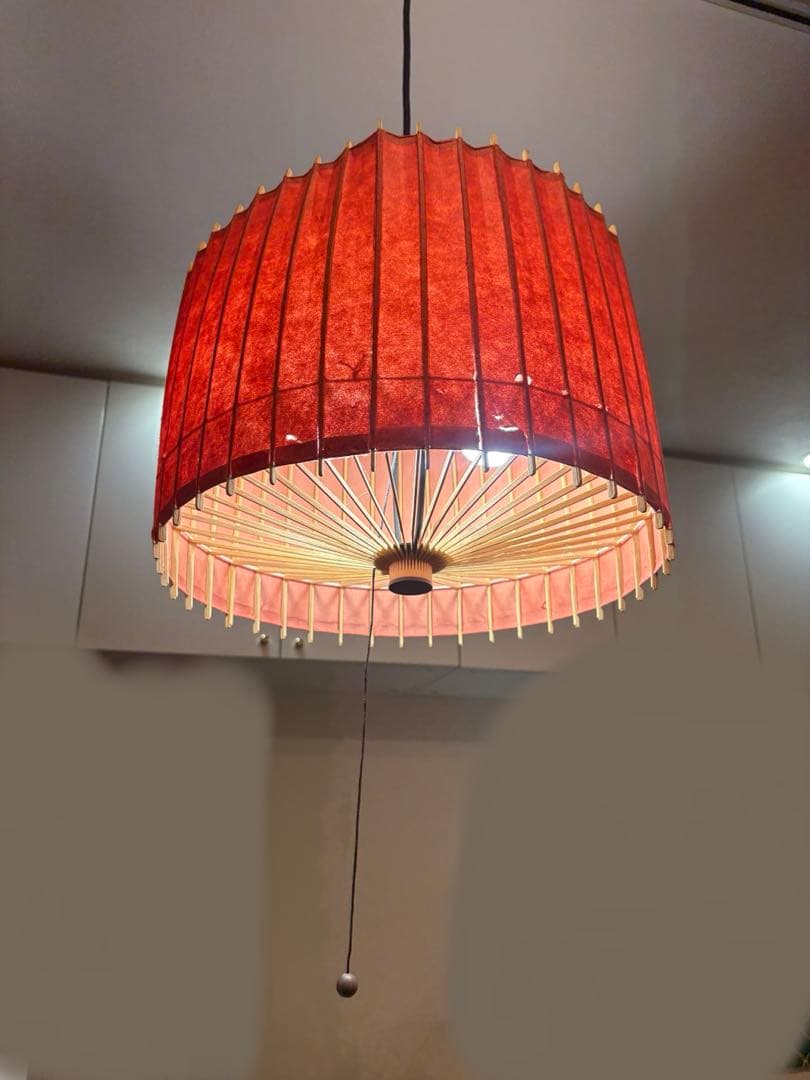 【KOTORI / 古都里】赤STペンダントライト照明／和紙／竹／和風インテリア