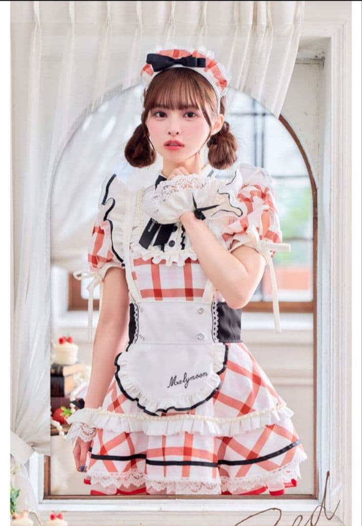 マリームーン シャーベットチェックメイド 赤