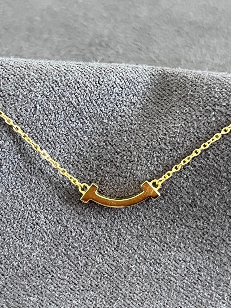 ティファニー Tスマイル ミニ ネックレス　ローズゴールド