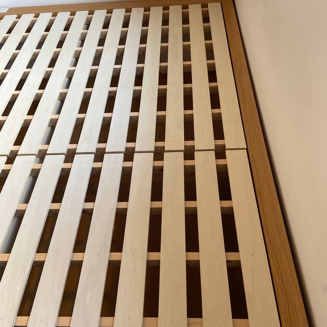 2020年購入【無印良品MUJI】木製ベッドダブル・オーク材 ベッド下収納2個付