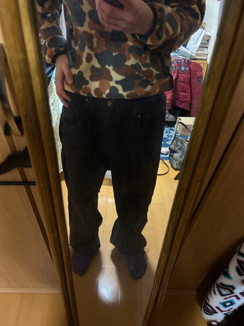 GX1000 紫 パープル バギーデニムパンツ ワイド w36