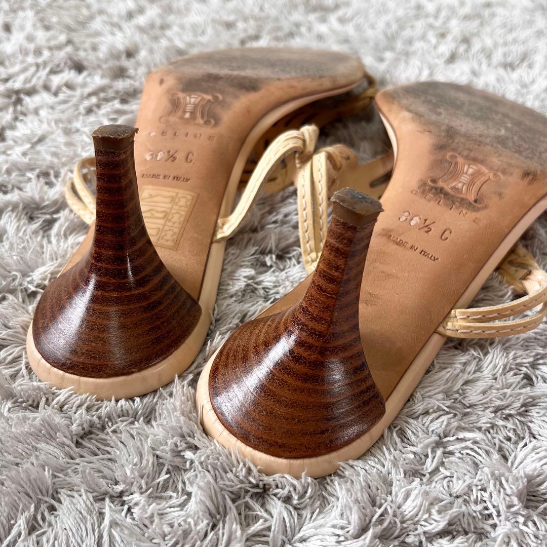 【希少】CELINE セリーヌ トリオンフ レザー サンダル ミュール 36.5