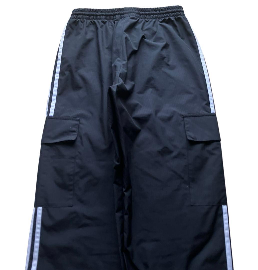 美品 adidas originals バギーナイロンカーゴパンツ 極太ブラック