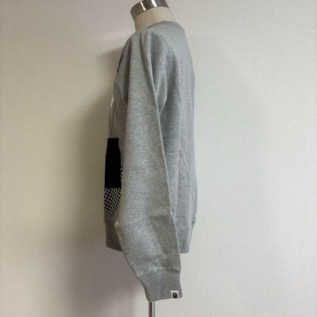 アベイシングエイプ パッチワーク スウェット L グレー　未使用品タグ付き