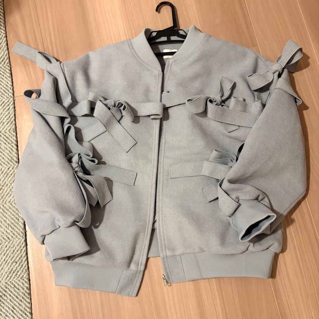 merry Jenny ribbon ribbon blouson ブルー
