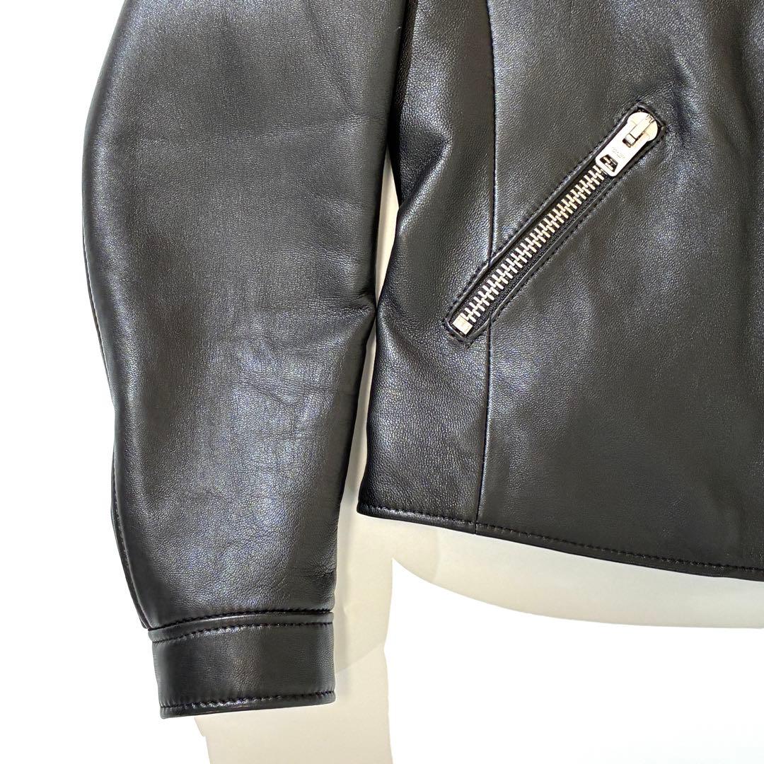 良品★ coach コーチ シングルライダースジャケット ラムレザー レディース