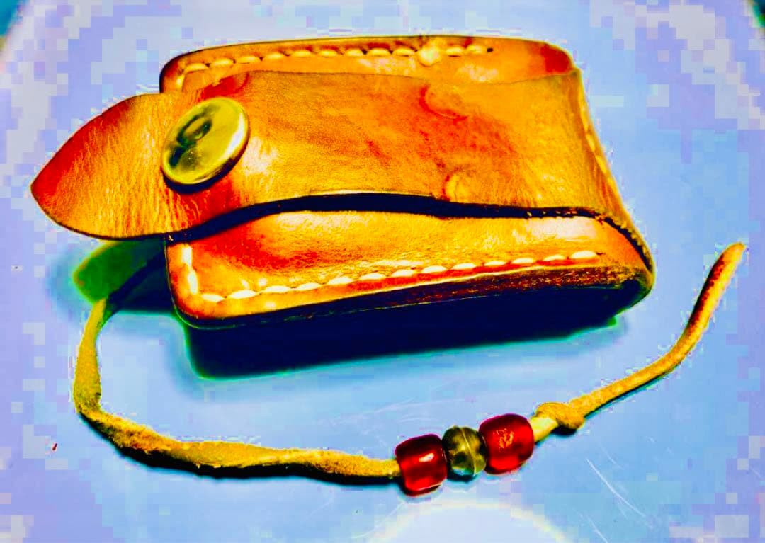 silverシルバー銀貨コンチョ＊レザー製zippo小物ケース