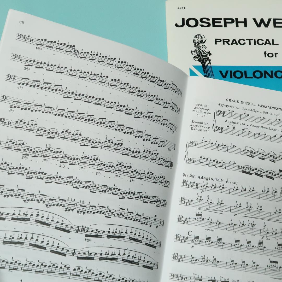 セール！ 洋楽譜　ウェルナー／チェロ教則本 作品12　第1巻、第2巻 セット