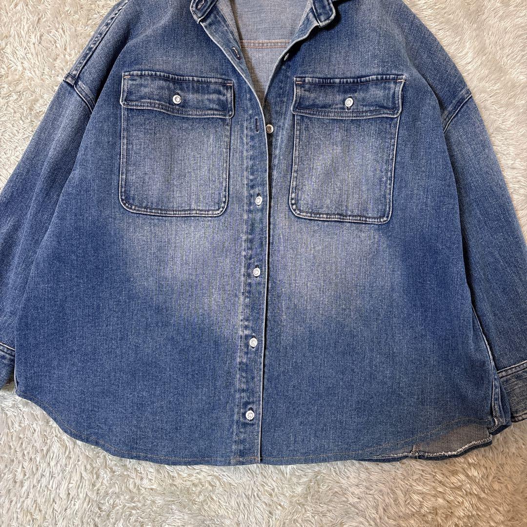 美品＊ヘルシーデニム Almond ビッグデニムシャツ ジャケット　ゆったり