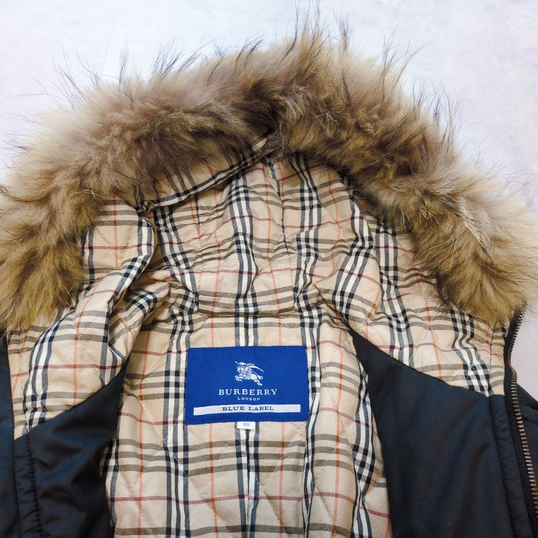 BURBERRY BLUE LABEL✨️ノバチェック裏地 モッズコート 黒