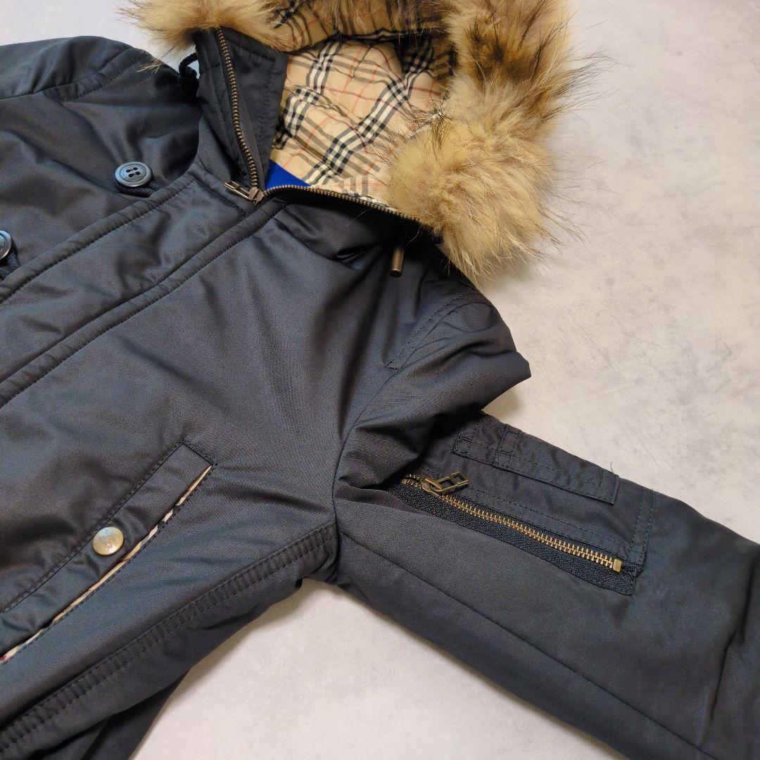BURBERRY BLUE LABEL✨️ノバチェック裏地 モッズコート 黒