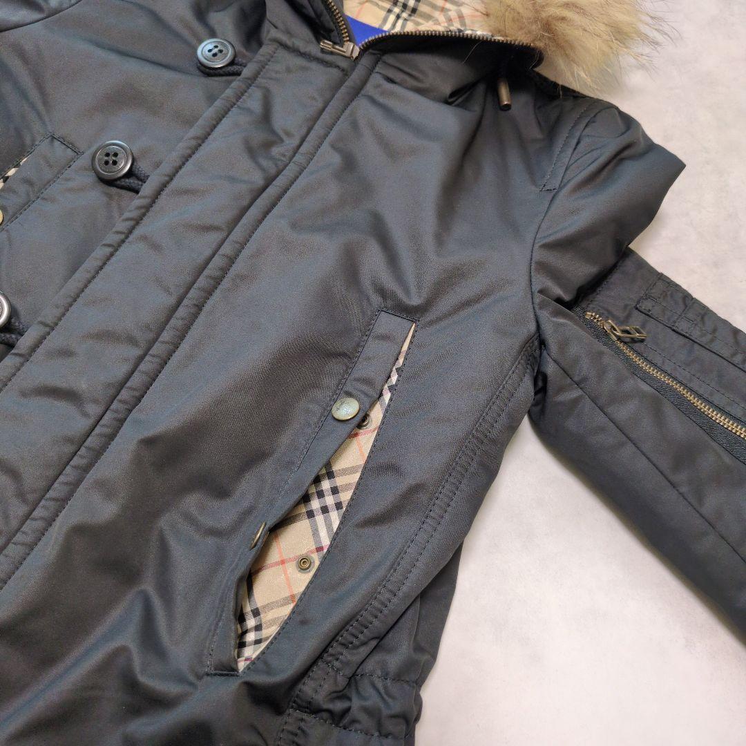 BURBERRY BLUE LABEL✨️ノバチェック裏地 モッズコート 黒