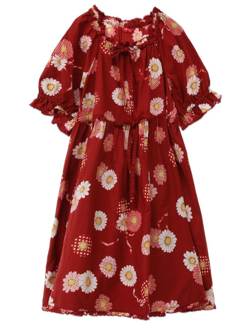 ピンクハウス　ひな菊コサージュpt.チュニック　2024　アカ