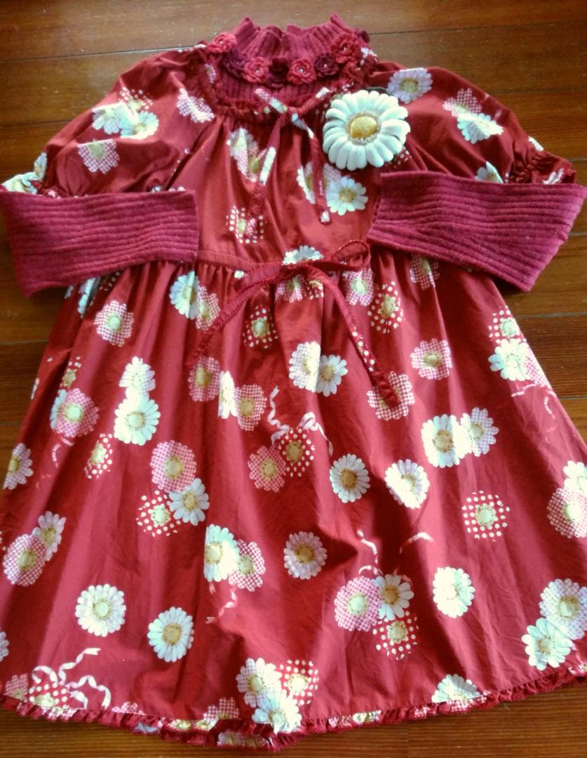 ピンクハウス　ひな菊コサージュpt.チュニック　2024　アカ