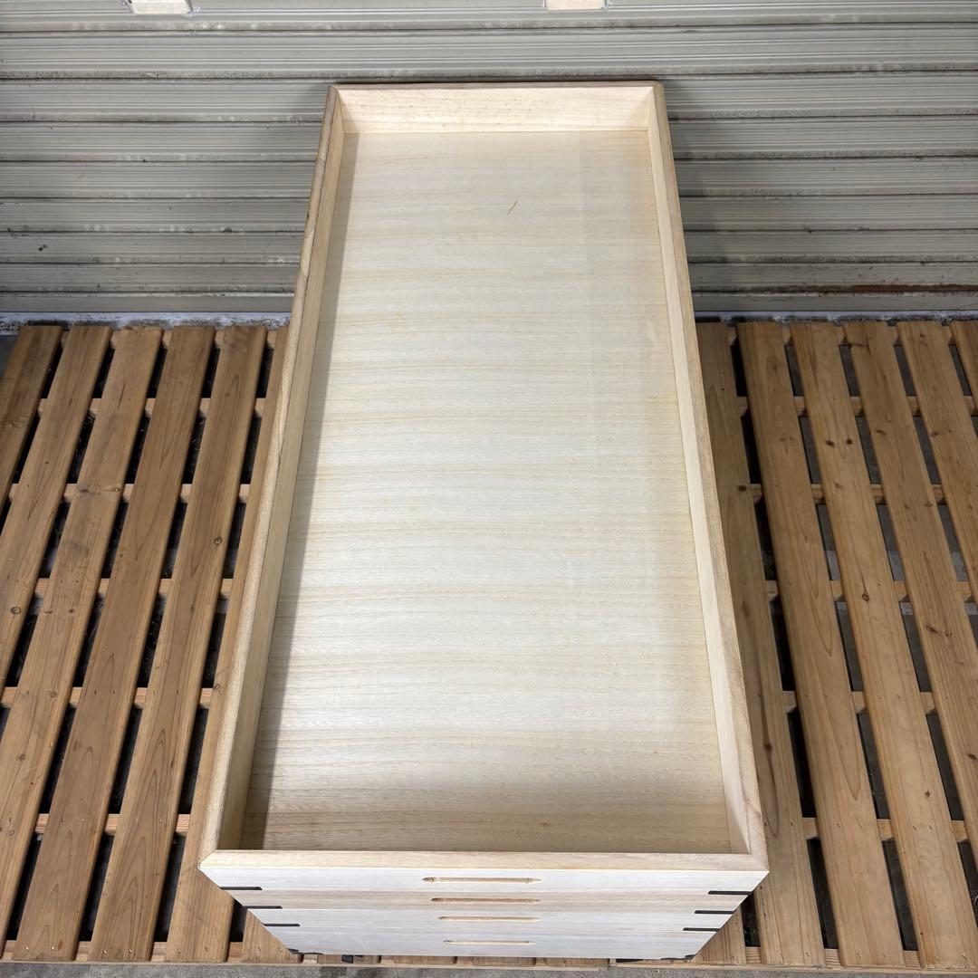 【送料込】桐　キャスター付衣装箱 5段 桐天然木　衣装ケース　着物収納　和家具