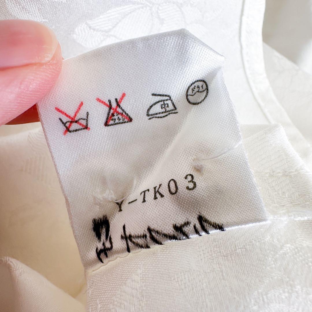 Dior ディオール / 花柄 ジャカード 比翼 シャツ M 白 刺繍