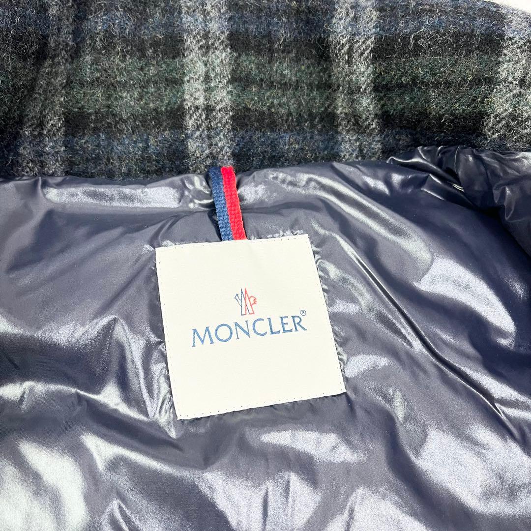 MONCLER ダウンベスト ツイードチェック グリーン
